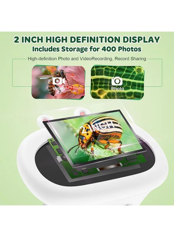 Brown Kids Microscope Pocket Handheld Magnifying Glass Science Toy Gift For Boys Girls - Image 3