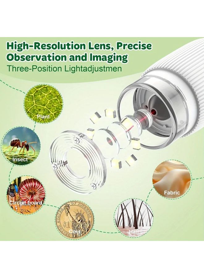 Brown Kids Microscope Pocket Handheld Magnifying Glass Science Toy Gift For Boys Girls - Image 5