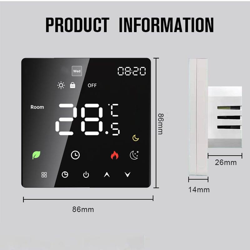 Smart Thermostat for Home Touchscreen Programmable Temperature Control IP20 Protection Auto/Manual Mode Digital Thermostat for 16A Electric Underfloor Heating - Image 5