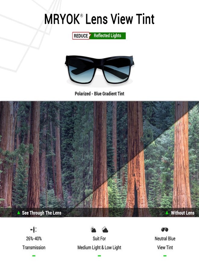 عدسات بديلة من نوع Mryok UV400 لنظارات Oakley Holbrook OO9102 - لون أزرق متدرج - Image 4