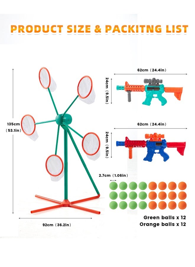 ERTYU Shooting Games Toys for Age 3+ Year Old Boys, Kids Toy Sports & Outdoor Game with Moving Shooting Target & 2 Popper Air Toy Guns & 24 Foam Balls, Gifts for Boys and Girls - pzsku/ZBE776B7D1B02499E6790Z/45/_/1709975248/c495af71-3d24-499d-9cc1-4a04acdb28ce