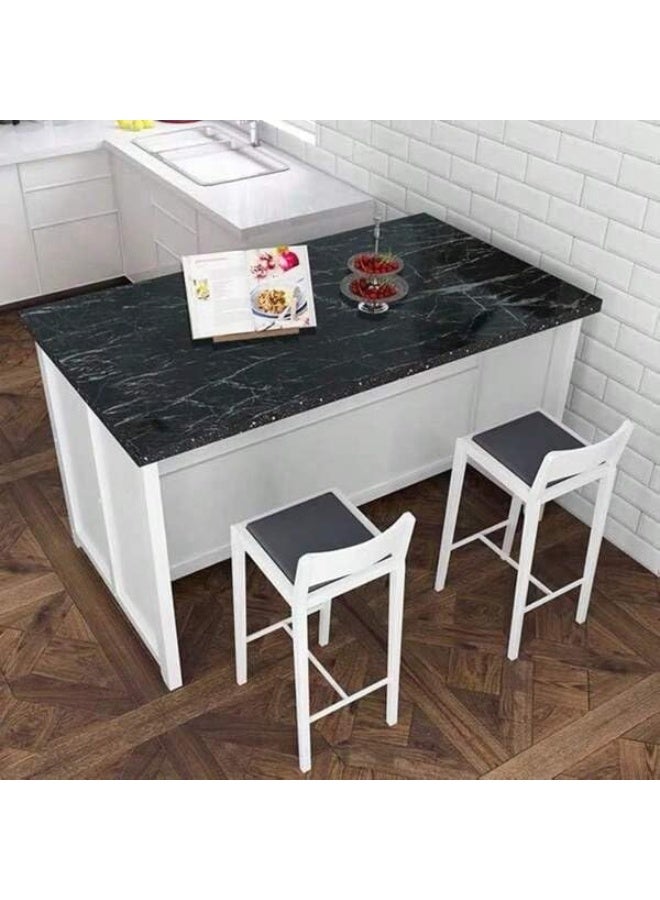Black Marble Self-Adhesive Wallpaper Roll – Oil-Proof & Waterproof PVC Sticker for Kitchen, Cabinets, and Walls – 60CM x 5M - Image 4