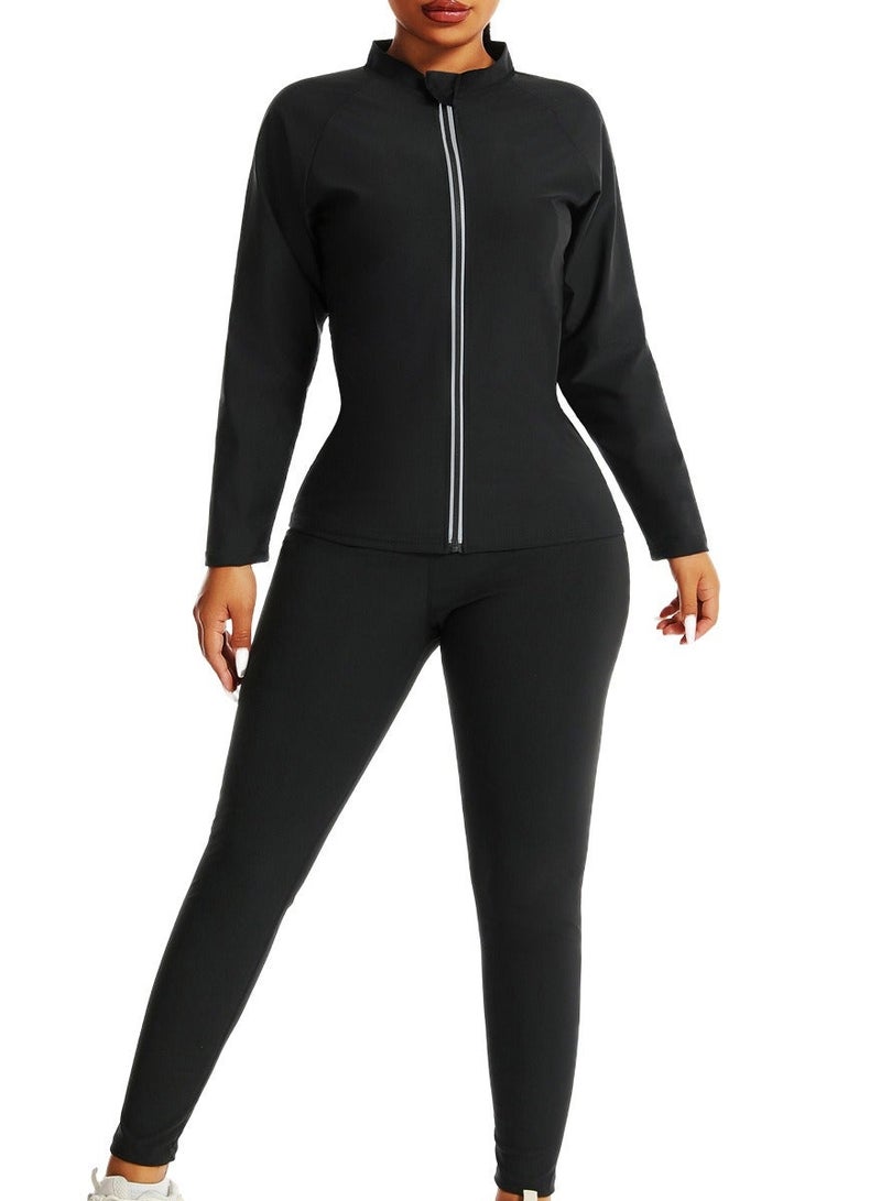 RATSAW Women Sauna Suit Weight Loss Gym Sweat Suits Workout Jacket Lock Sweating Profusely Jacket Workout Fitness Compression Sweat Suits for Women - Image 5