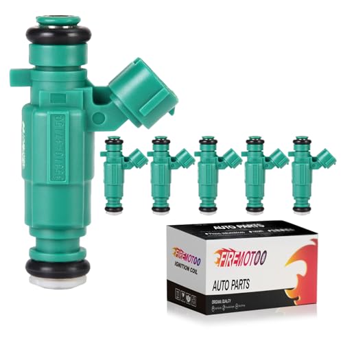 FIREMOTOO Fuel Injectors Pack of 6 4 Holes Compatible with Kia Optima 2.5L V6 2001 2.7L V6 2002-2006 Sportage 2005-2010 Rio 2006-2010 for Hyundai Santa Fe 2001-2006 Sonata 2002-2005 Tiburon 2003-2008 - Image 1