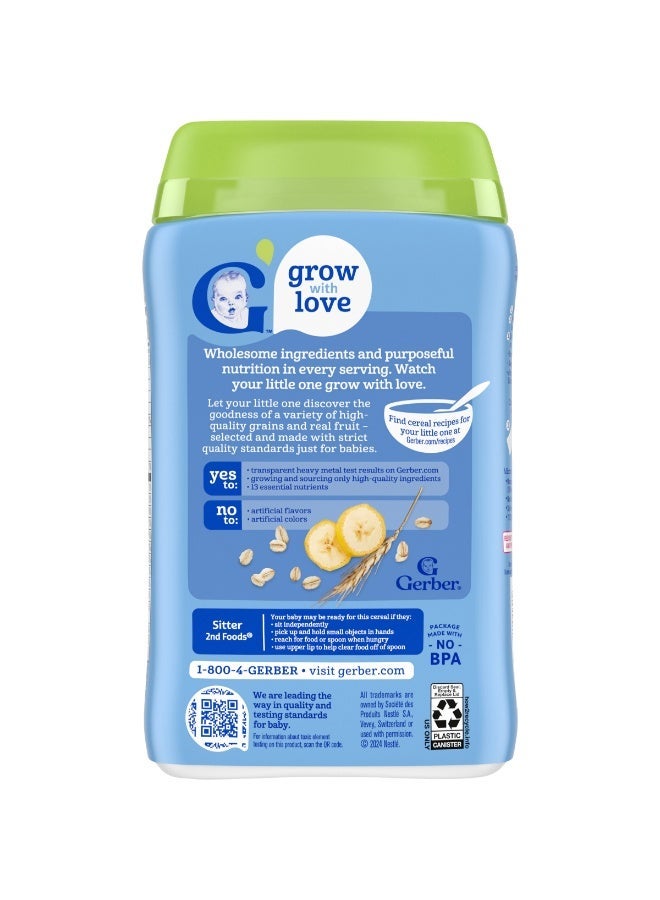 Gerber 2nd Foods Cereal Organic Oatmeal Banana 8 Oz - Image 2