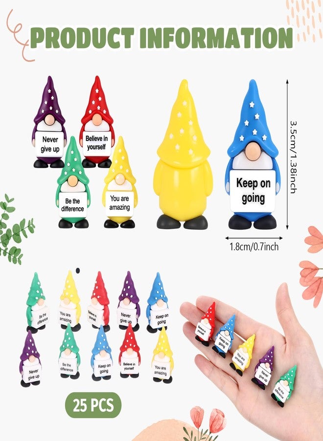Vicenpal 25 Pcs Mini Inspirational Gnome Emotional Uplifting Gnomes Resin Figurines Gnome Statues for Garden Decor Fairy Projects Motivational Decorations for Christmas Outdoor Patio and Home Spaces - Image 2