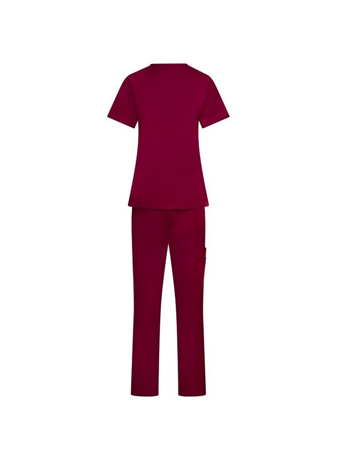 Klothon Medical Scrub Suit - Marroon, Polycotton Scrub For Women - Image 2