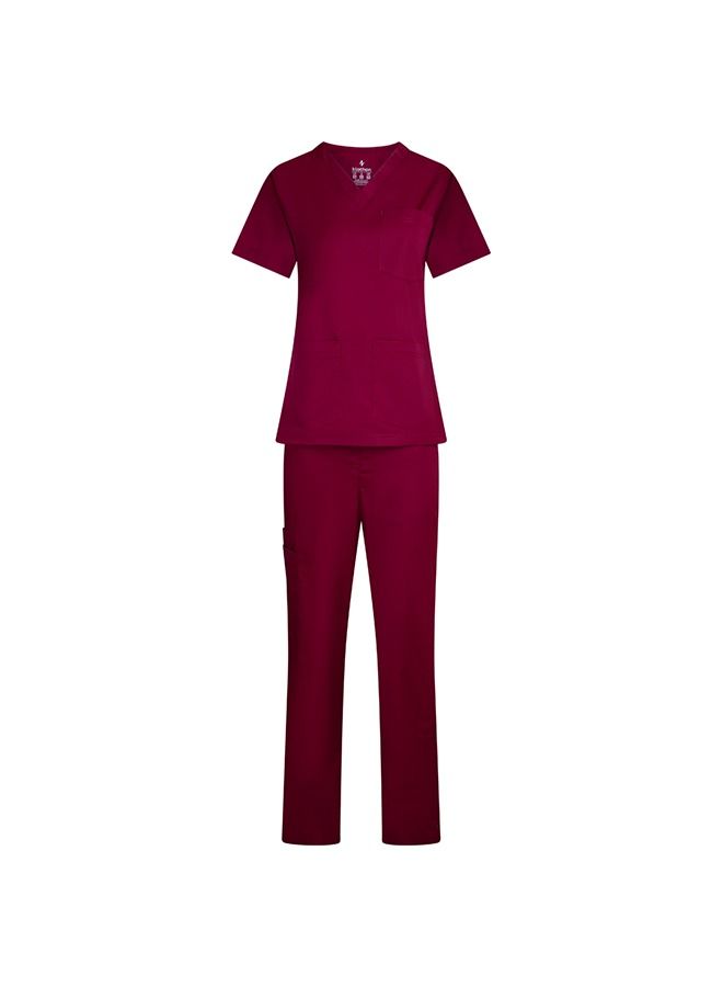 Klothon Medical Scrub Suit - Marroon, Polycotton Scrub For Women - Image 1