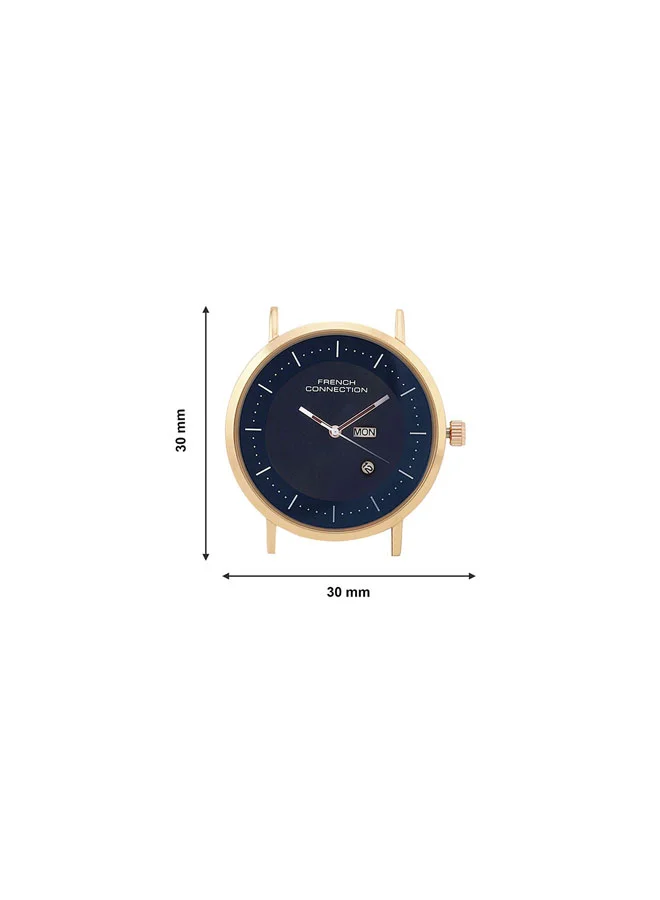 French Connection 42mm Men's Quartz Watch with Blue Dial