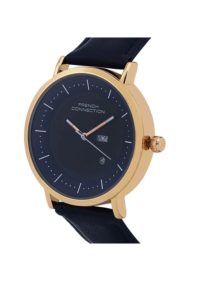 French Connection 42mm Men's Quartz Watch with Blue Dial