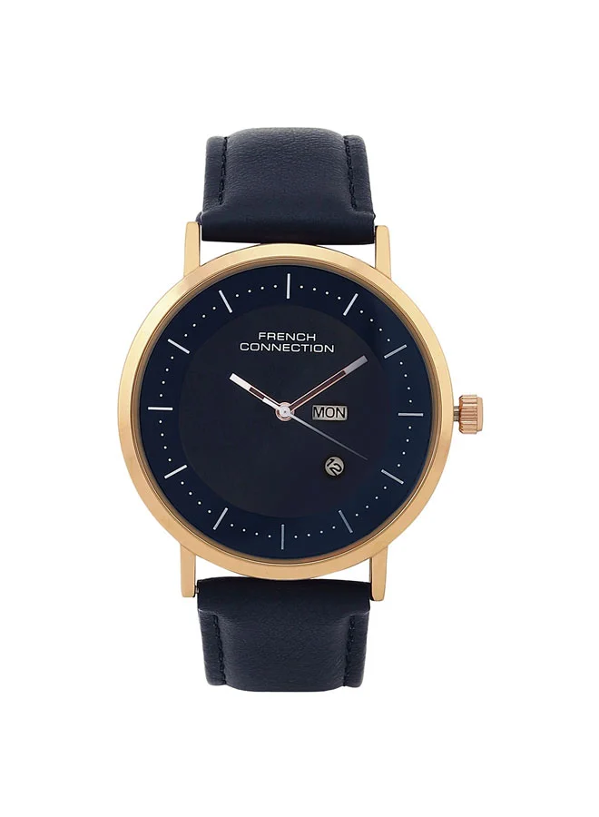 French Connection 42mm Men's Quartz Watch with Blue Dial
