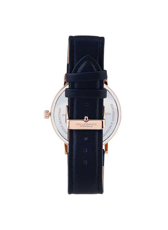 French Connection 42mm Men's Quartz Watch with Blue Dial