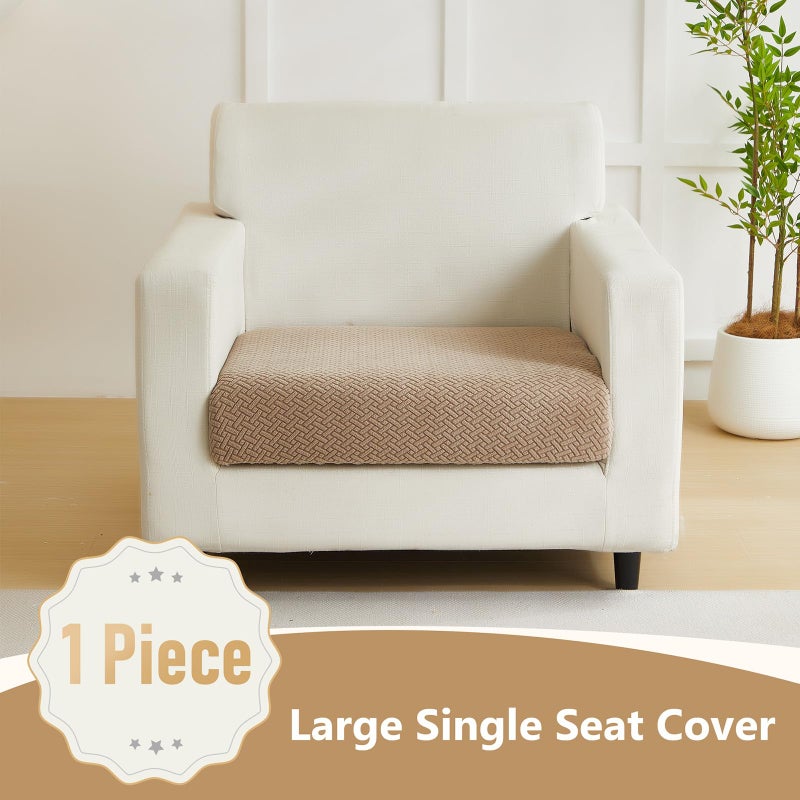Yoovat Couch Cushion Covers for Sofa Couch Covers Wear-Resistant Universal Sofa Cover Washable Stretch for Sectional Slipcovers (Texture-Light Coffee,Large Single Seat Cover) - Image 2