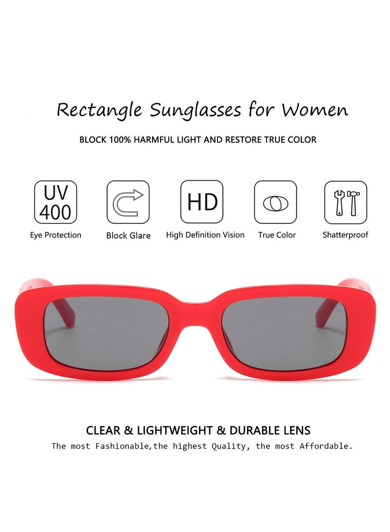 Zikra Retro Rectangle Sunglasses Women and Men Vintage Small Square Sun Glasses Protection Glasse, UV400 Protection Glasse, Vintage Driving Glasses 90‚Äôs Fashion Narrow Square Frame - Image 5