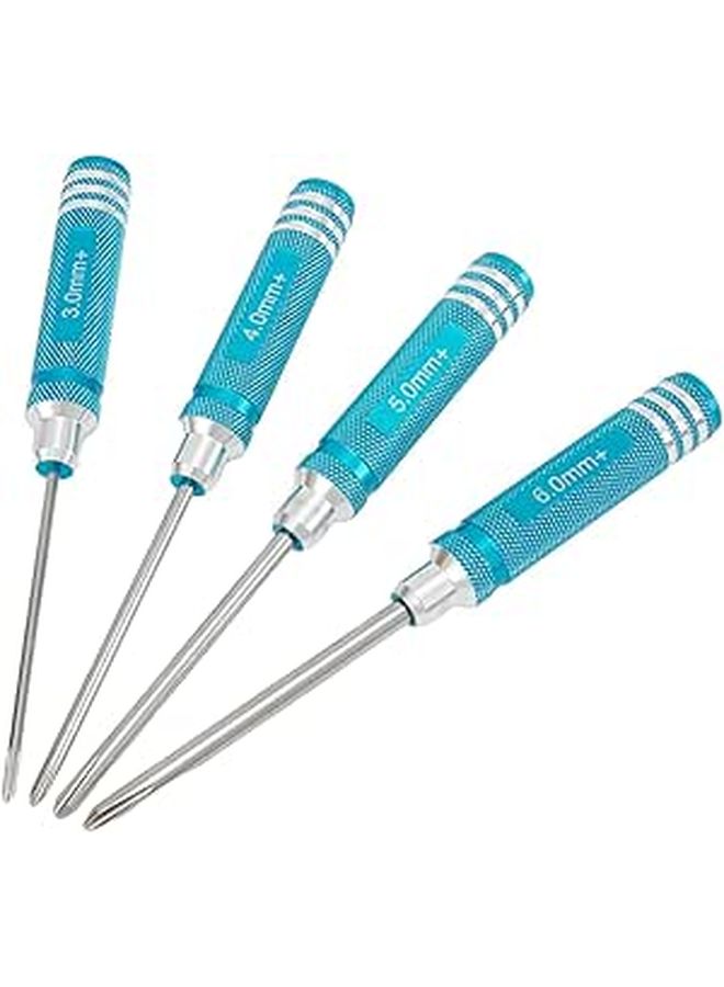 Titanium Plated 4 Piece Screwdriver Set With 3 4 5 6mm Hex Wrench Drivers - Image 1