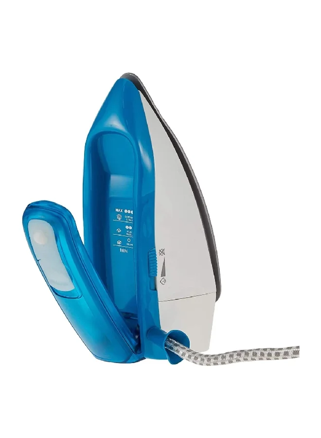 BLACK+DECKER 1085W Dual Voltage Travel Steam Iron Blue and White 40ml TI250-B5