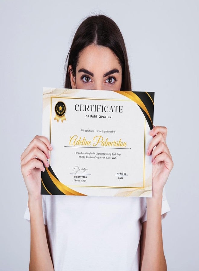 AanyaCentric Pack of 20, A4 Size 8.3 x 11.7 Inch Self Fill-in Certificate of Appreciation Pre-Printed on Glossy Photo PaperFor Recognition Achievement Completion Award for Student Employee Trainee - Image 4