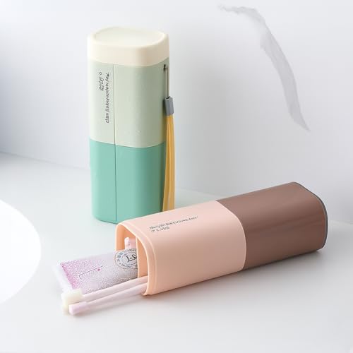 Shopiable Store Plastic Travel Toothbrush Case Multifunctional Toothpaste Container Portable Business Trips Wash Cup Holder Organizer Towel Storage Box For Traveling,Camping,Business Trip School(2) - Image 2