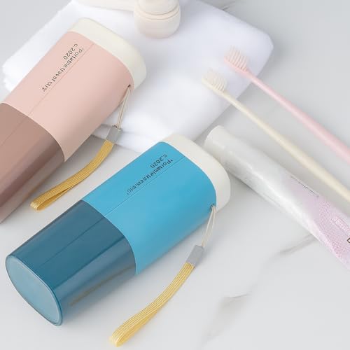 Shopiable Store Plastic Travel Toothbrush Case Multifunctional Toothpaste Container Portable Business Trips Wash Cup Holder Organizer Towel Storage Box For Traveling,Camping,Business Trip School(2) - Image 4