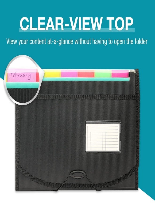 H4D Accordian File Organizer, 13 Pocket Expanding File Folder with Labels for Documents, Letter Size, 2 Packs - Image 2