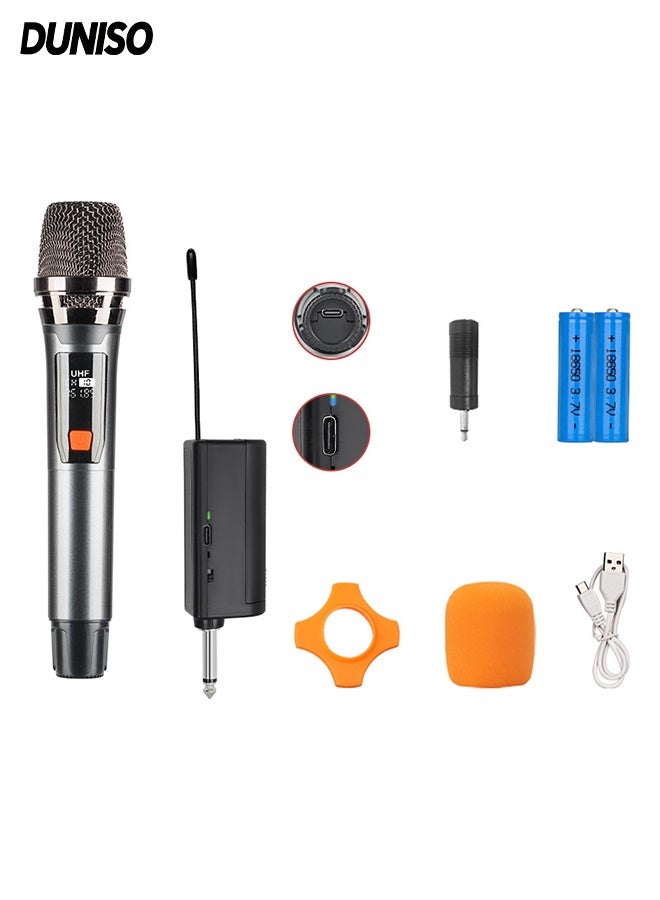 DUNISO Wireless Microphone,Universal Handheld Karaoke Mic Speaker,Cordless Microphone with Rechargeable Receiver,Plug and Play,Shockproof and Durable,for Amplifier, PA System, Singing Karaoke Machine - Image 1