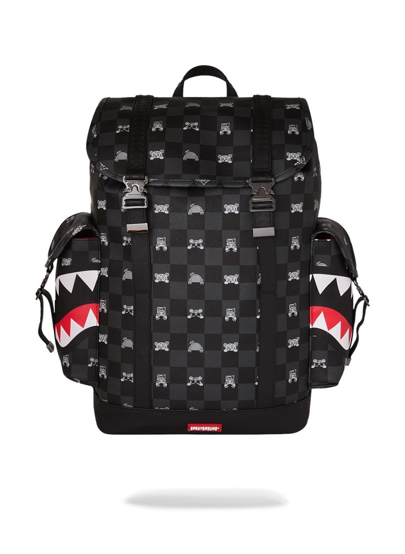 SPRAYGROUND حقيبة ظهر مونت كارلو بشخصية رمادية متلصصة - Image 1