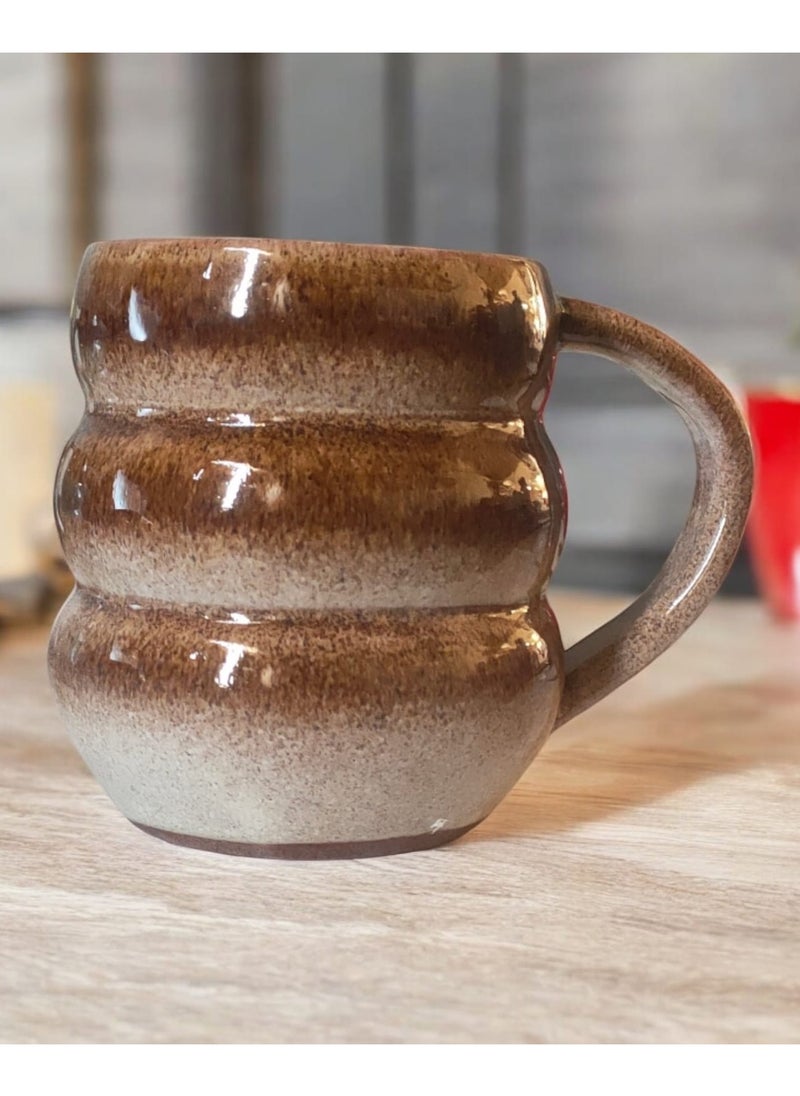 color zone pottery - 300ml ceramic and earthenware mug, each piece is unique, microwave safe - Image 1
