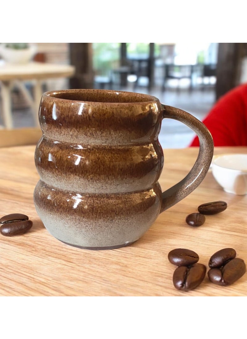 color zone pottery - 300ml ceramic and earthenware mug, each piece is unique, microwave safe - Image 1