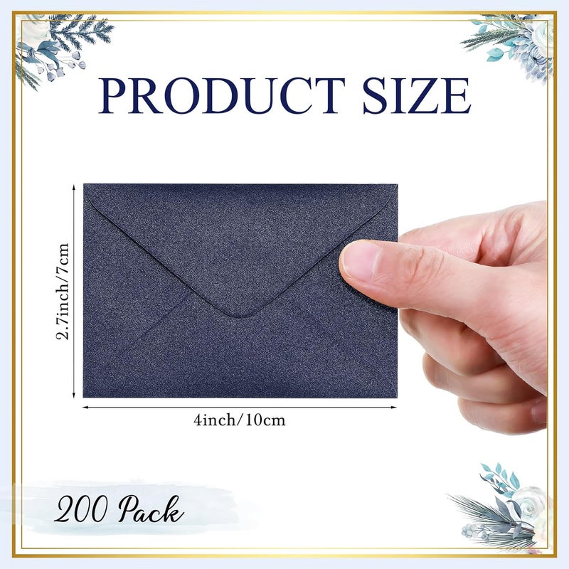 Yahenda 200 Count Mini Gift Card Envelopes Bulk Wedding Pocket Small Paper Envelopes Gift Card Sleeves Greeting Business Tiny Pocket for Graduation Engagement Mother's Day 4 x 2.7 Inch(Dark Blue) - Image 5