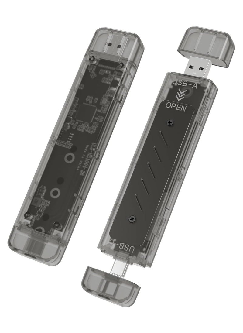 Generic - M.2 NVMe SSD Enclosure Tool-Free, M.2 NVMe to USB 3.2 Gen 2 (10 Gbps MAX) Adapter, RTL9210B Chips 9210BIC, M2 SSD Enclosure Support NVME PCIe SATA NGFF B+M Key and UASP Trim for 2242/2260/2280 (Gray) - Image 1
