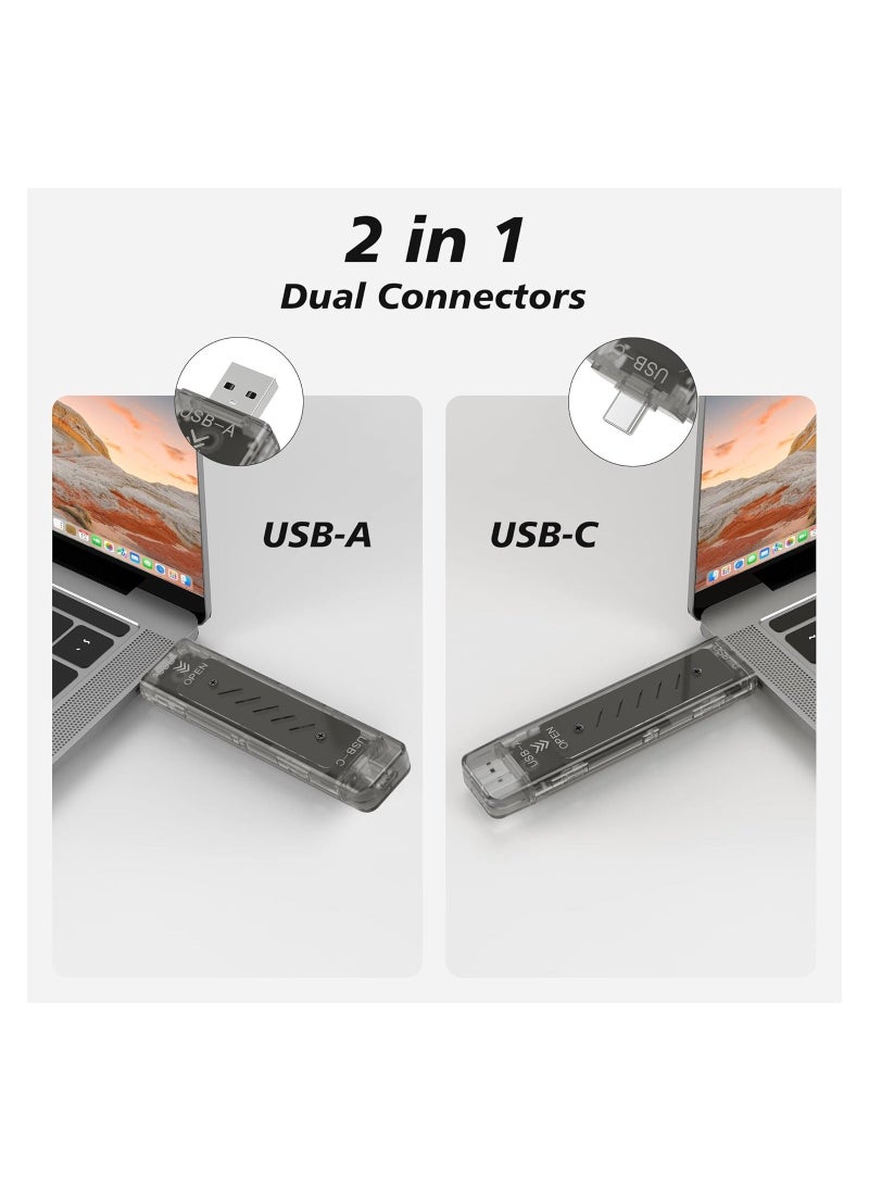 Generic - M.2 NVMe SSD Enclosure Tool-Free, M.2 NVMe to USB 3.2 Gen 2 (10 Gbps MAX) Adapter, RTL9210B Chips 9210BIC, M2 SSD Enclosure Support NVME PCIe SATA NGFF B+M Key and UASP Trim for 2242/2260/2280 (Gray) - Image 1