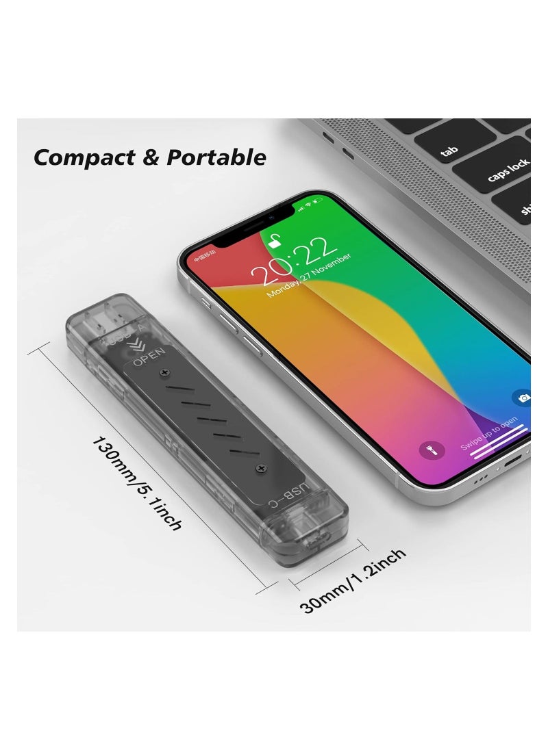 Generic - M.2 NVMe SSD Enclosure Tool-Free, M.2 NVMe to USB 3.2 Gen 2 (10 Gbps MAX) Adapter, RTL9210B Chips 9210BIC, M2 SSD Enclosure Support NVME PCIe SATA NGFF B+M Key and UASP Trim for 2242/2260/2280 (Gray) - Image 1