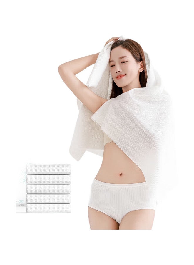 Briars Beianshi Disposable Bath Towels, Thick Face Towels, Travel Outdoor Hotel Portable Large Towels, Soft Cotton Bath Towels, 5-Pack - Image 1