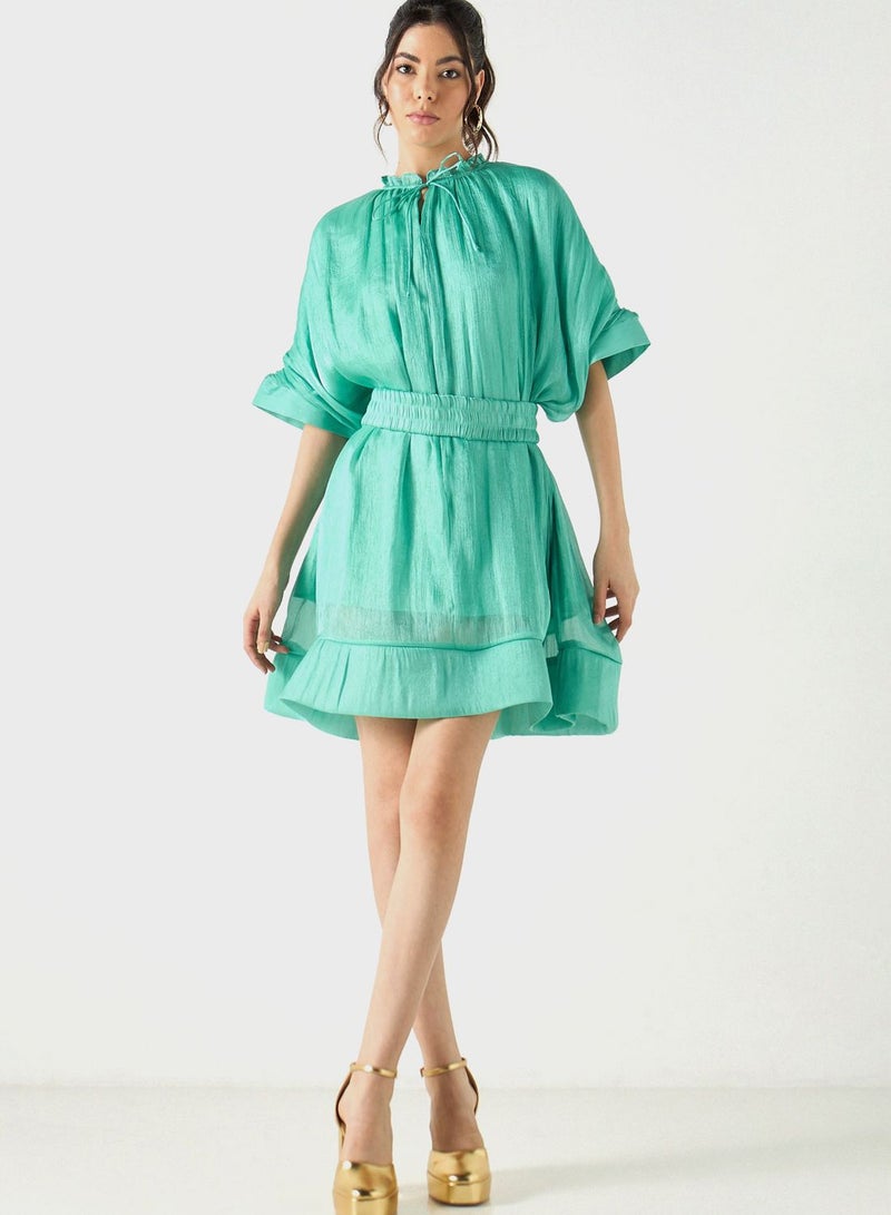 Tie-Neck Empire Dress