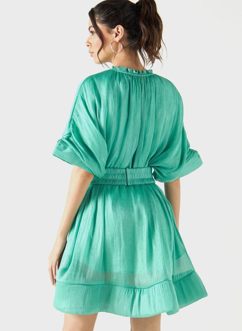 Tie-Neck Empire Dress