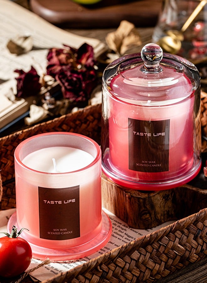 TASTE LIFE Aromatherapy Candle, Candles for Home Scented, 5.3oz 40 Hour Long Burning Aromatherapy Candle Plant Soy Wax 150g Home Gift Accompanying Gift SPA Bath Yoga Creative Arrangement Red Pomegranate & Diamond  - Image 3