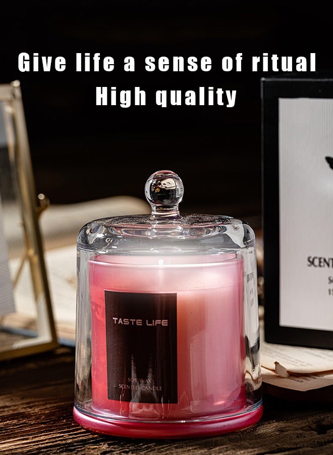 TASTE LIFE Aromatherapy Candle, Candles for Home Scented, 5.3oz 40 Hour Long Burning Aromatherapy Candle Plant Soy Wax 150g Home Gift Accompanying Gift SPA Bath Yoga Creative Arrangement Red Pomegranate & Diamond  - Image 4