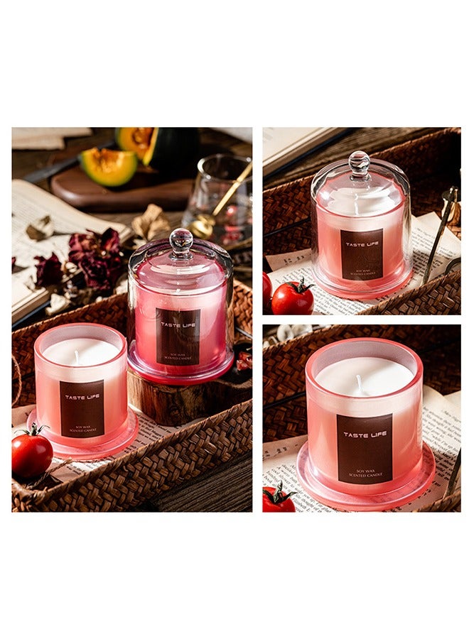 TASTE LIFE Aromatherapy Candle, Candles for Home Scented, 5.3oz 40 Hour Long Burning Aromatherapy Candle Plant Soy Wax 150g Home Gift Accompanying Gift SPA Bath Yoga Creative Arrangement Red Pomegranate & Diamond  - Image 5