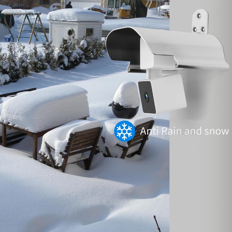 Uogw Weatherproof Protective Cover for WYZE Cam Pan V3/V2/V1,WYZE Cam v4,Aluminum Alloy Sun Rain Shade Cover Mount,Camera not Included (1 Pack White) - Image 4