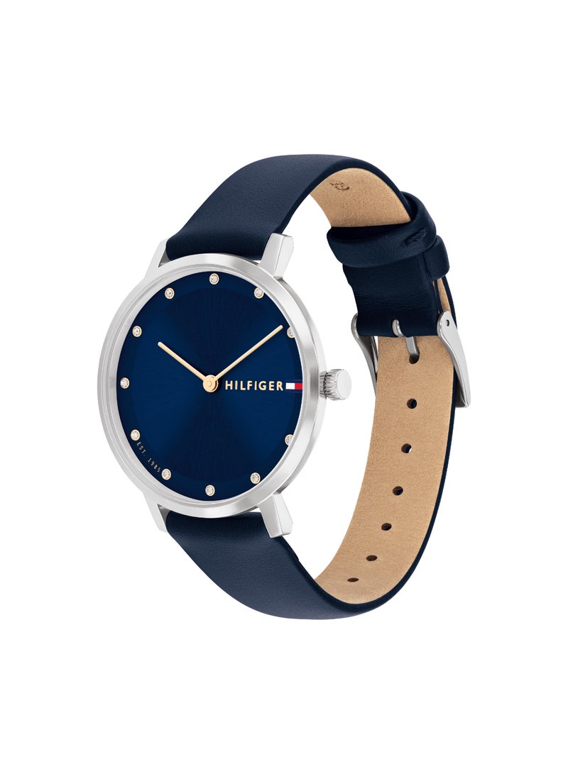 TOMMY HILFIGER ساعة يد نسائية دائرية بتصميم أنالوج بحالة بحرية - 1782764 - Image 1