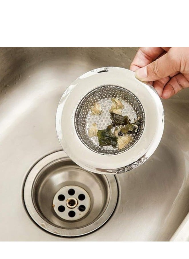 2-Piece Silver Stainless Steel Sink Strainer - Image 1