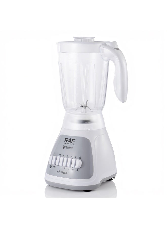 RAF Powerful 300W RAF Electric Blender with 1.5L Jar, 4 Stainless Steel Blades, Fast Start Technology, 10 Speed Settings, Ideal for Fruits, Vegetables, Ice Crushing, Smoothies, and Healthy Home Drinks - Image 3