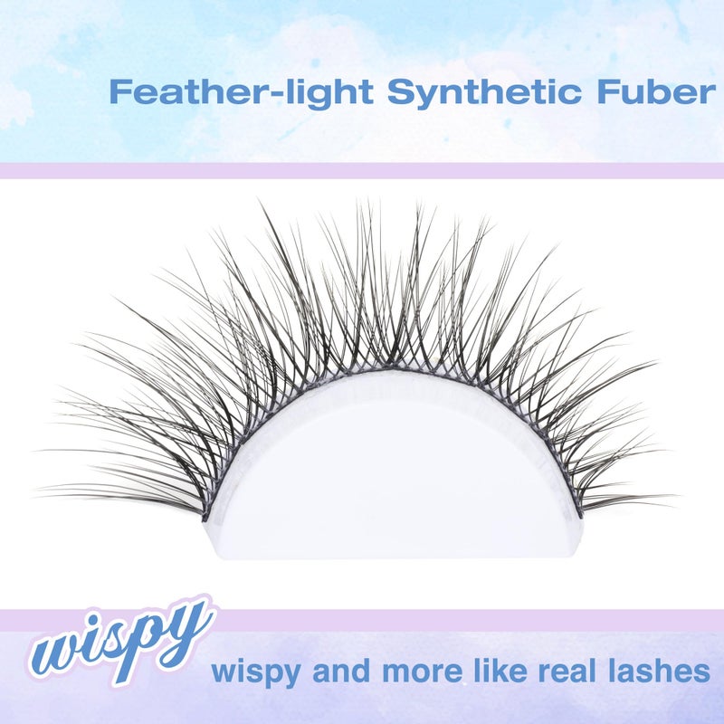 Newcally Natural Lash Clusters Kit Wispy Lash Extension Kit Cluster Eyelash Extension C-curly Cluster Lashes Kit DIY Eyelash Extension Kit Natural Eyelash Clusters with Lash Bond and Seal by Newcally - Image 4