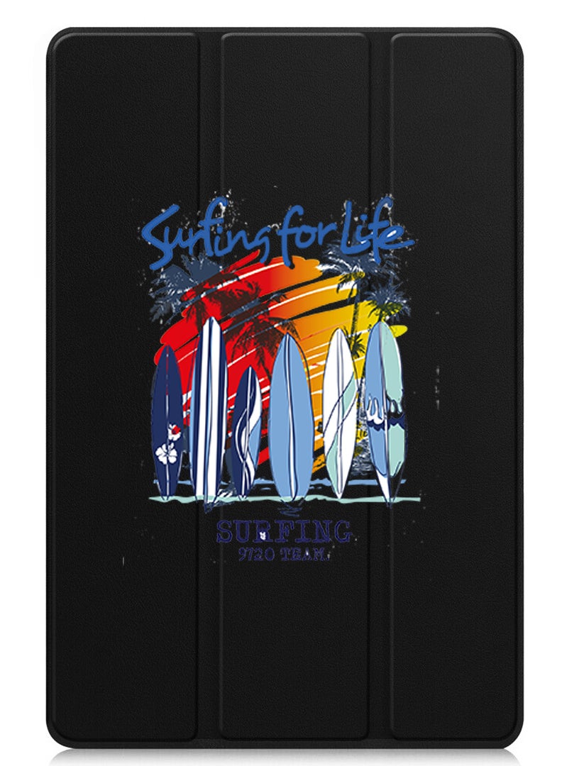 Theodor Protective Flip Case For Apple iPad Pro 11 (2024) With Trifold Stand Auto Wake Sleep Shockproof Cover Surfing for life - Image 1