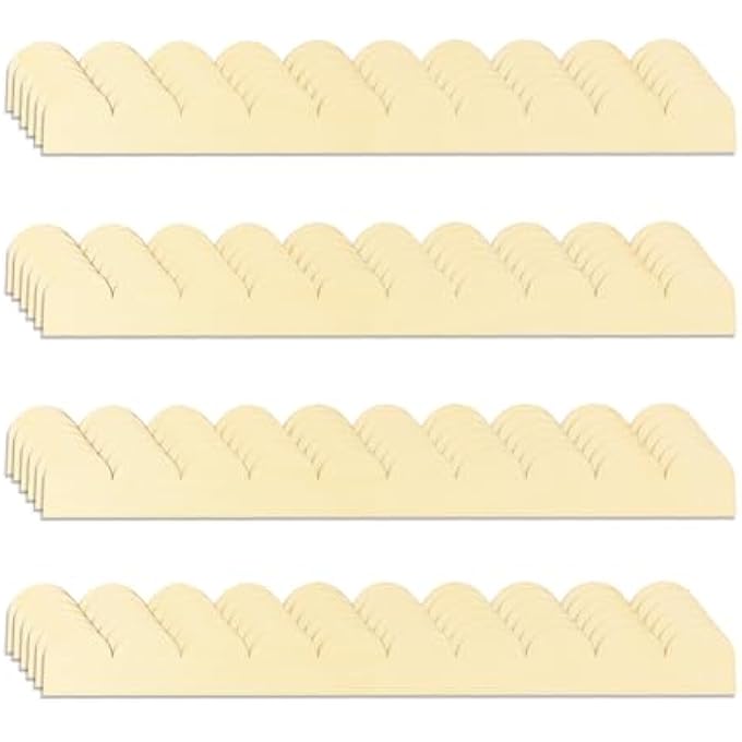 24PCS UNFINISHED SCALLOPED DECORATIVE WOOD TRIM MOLDING,SCALLOPED WALL EDGE MOULDING FOR APPLIQUES & FURNITURE, CUTE DIY MOULDING TRIM FOR HOME CABINET SHELF AND WINDOW DOOR BORDER - Image 1