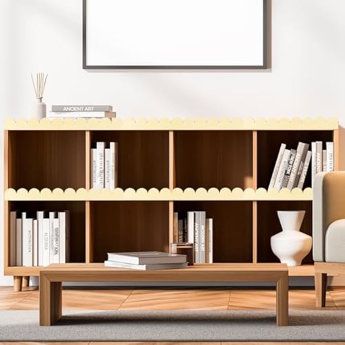 24PCS UNFINISHED SCALLOPED DECORATIVE WOOD TRIM MOLDING,SCALLOPED WALL EDGE MOULDING FOR APPLIQUES & FURNITURE, CUTE DIY MOULDING TRIM FOR HOME CABINET SHELF AND WINDOW DOOR BORDER - Image 3