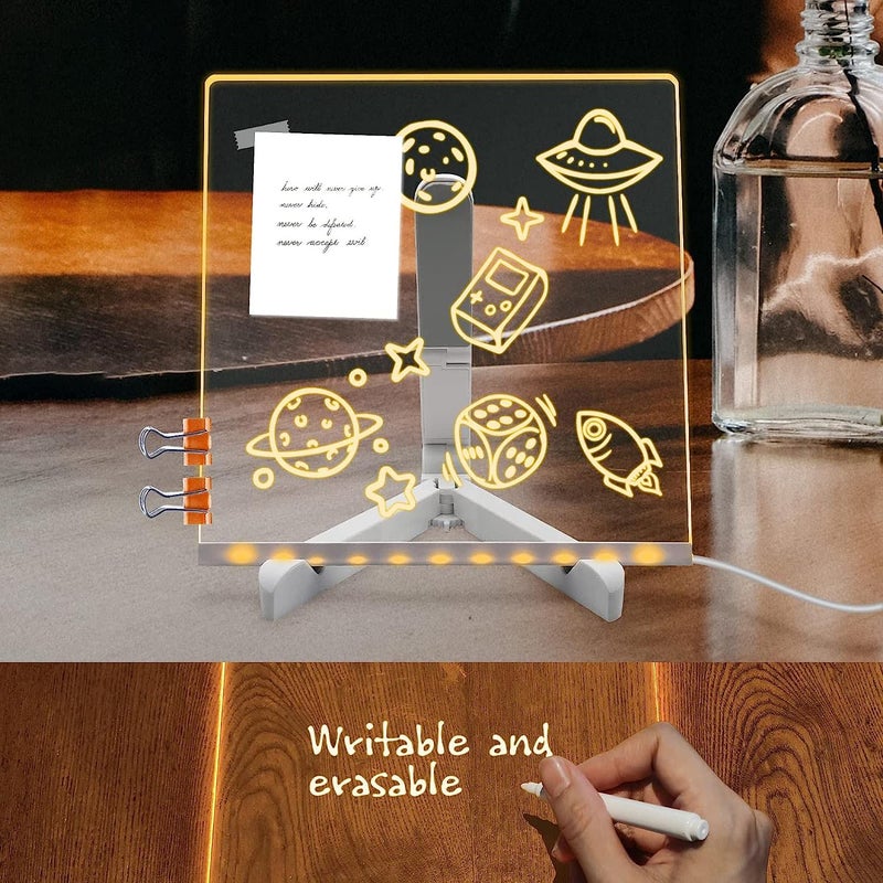 CPENSUS DIY 3D Acrylic Writing Pad With Pen Message Board Rewritable Table Lamp For Study LED Light Office Home Decor Gift - Image 2