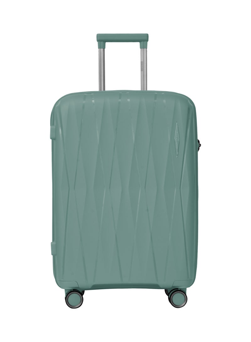PARAJOHN PARA JOHN TRIACUT Series - 3 Piece Premium Durable Polypropylene, Lightweight & Stylish 8-Wheel Spinner Trolley 20,24,28 Sizes- Green - Image 2