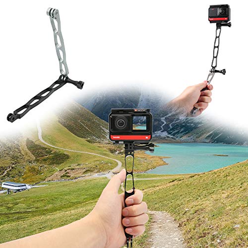 SUREWO Aluminum Alloy Extension Arm Metal Pole Mount Extension Stick Mount Compatible with GoPro Hero 13/12/11/10/9/8/7/6/5 Black,APEMAN/AKASO/TENKE,DJI Osmo Action 5 pro/4/3/2 and More (Black) - Image 5