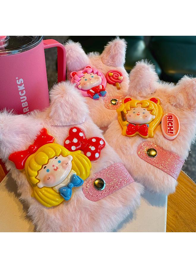 Bluejw Hand Ledger Girl Student Pink Diary High Color Value Girl Heart Plush Hand Ledger Notepad Notes - Image 3